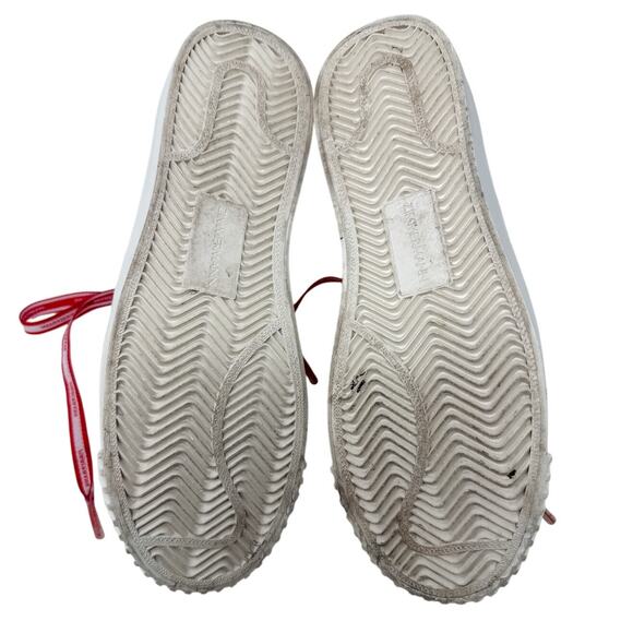 Zimmermann Logo-print Canvas High-Top Sneakers off-white red size 37 = US 6.5 - Picture 5 of 14